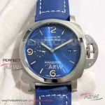 Perfect Replica Panerai Luminor Marina 44mm Watch - 316L SS Case Blue Dial Blue Leather Strap
